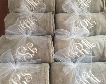 Monogrammed Throw Monogrammed Blanket Personalized Monogrammed Sorority Gift Birthday Gift Wedding Gift Embroidered Monogrammed Gift