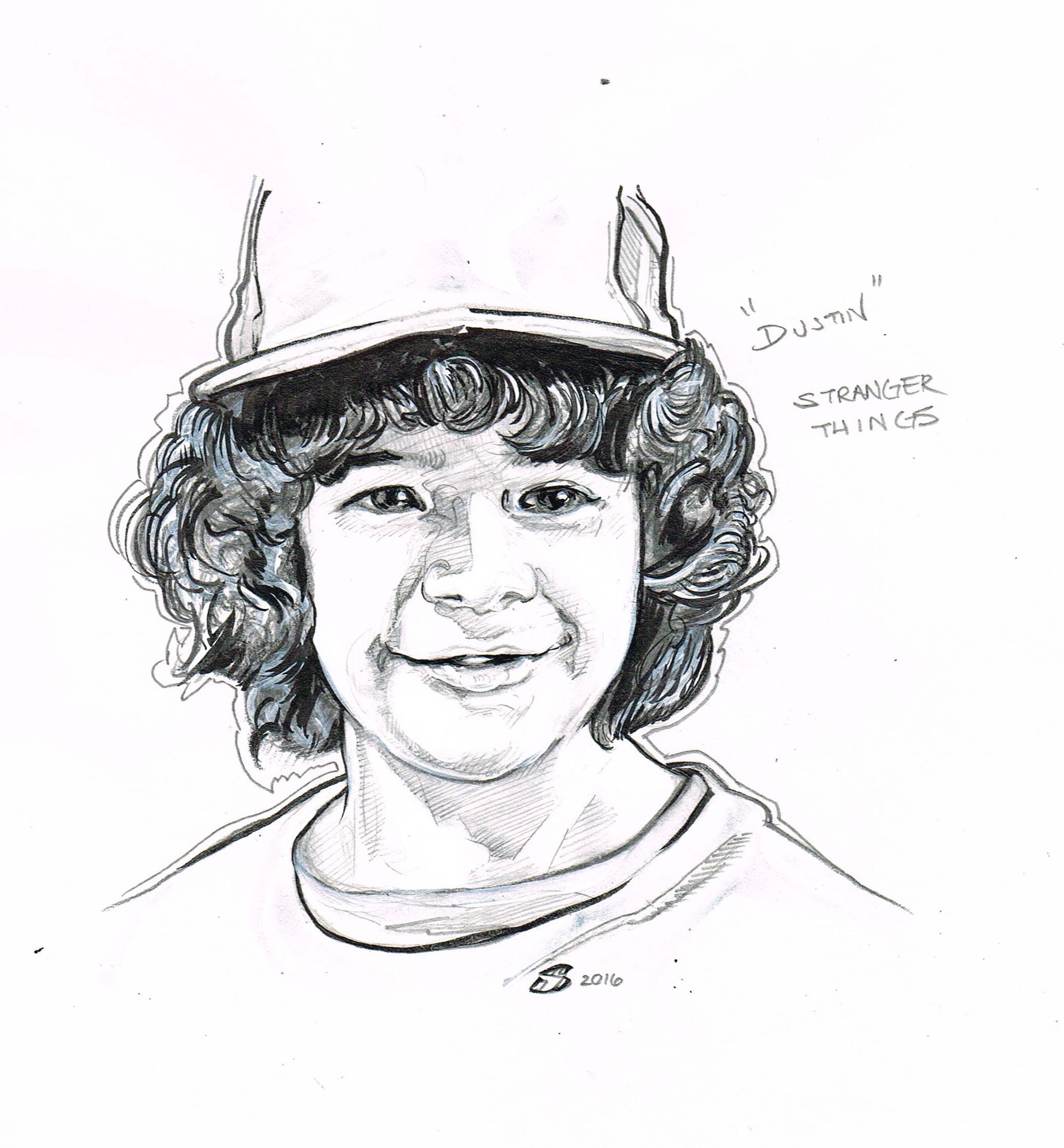Stranger Things Dustin original art