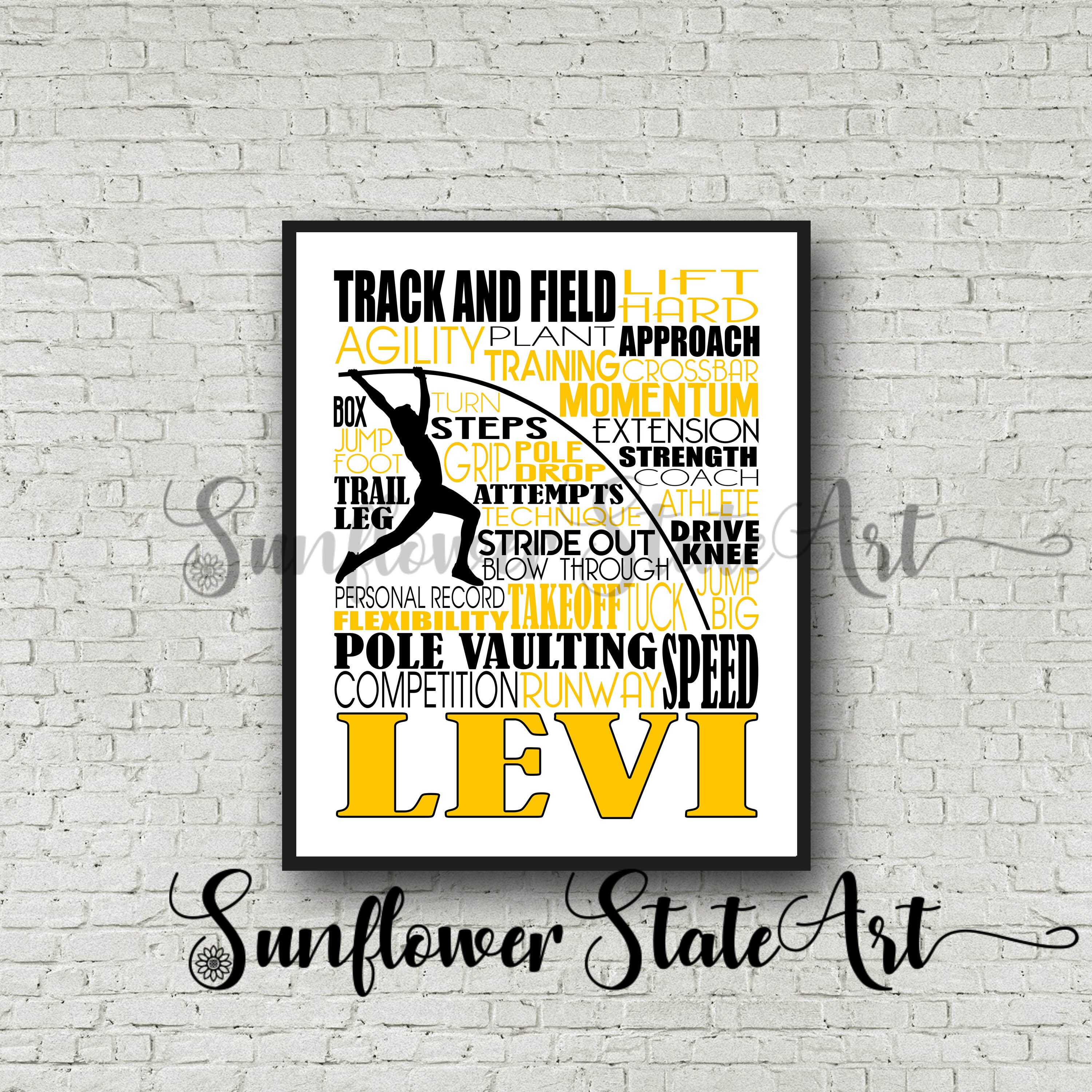 Personalized Pole Vaulting Poster Gift for Pole Vaulter