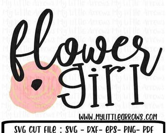 SALE- Flower girl SVG, Dxf, Eps, png Files for Cutting Machines Cameo or Cricut - flower girl svg - wedding party svg - wedding svg
