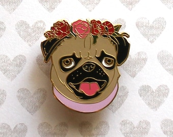 Pug Lover Gift, Enamel Pin, Pug Dog Lover Gift, Pug Enamel Pin, Pin collection, Gift for Dog Lover, Gift for Her, Gift for Him, Flair
