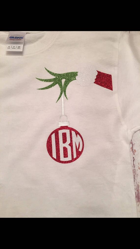 Grinch Monogram Iron On / Monogram iron on / Grinch Hand iron