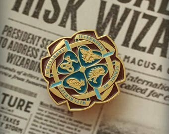 Harry Potter/Fantastic Beasts themed "Ilvermorny" School Crest Enamel Lapel Pin