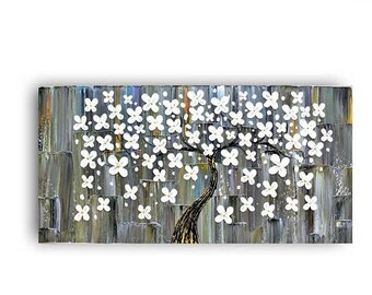 ART SALE Paintings, TREE Painting, Painting on Canvas, Original art, artwork, canvas flower art, painting, abstract Wall Art, heavy texture,