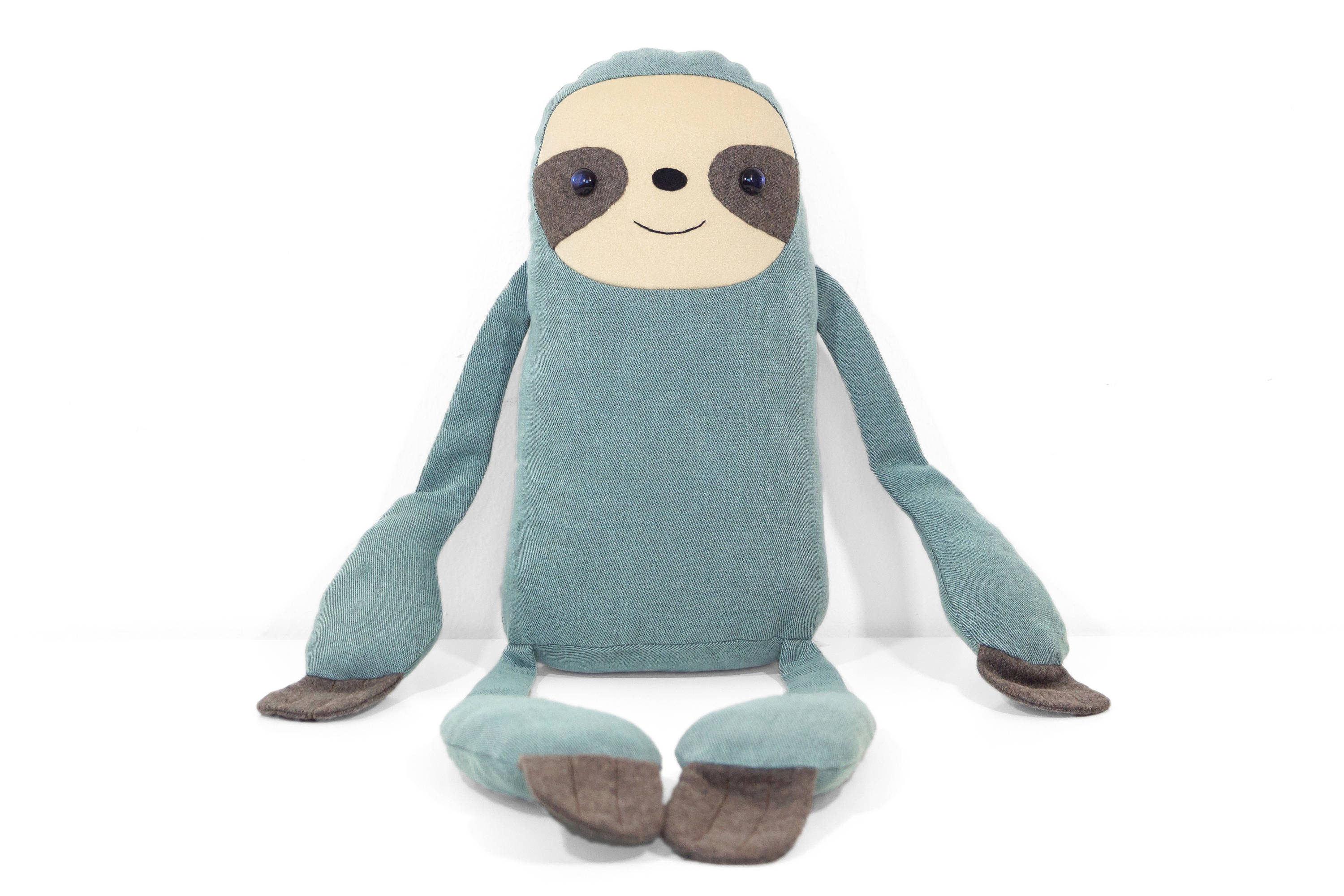 Stuffed Sloth animal. Plush sloth. Gray sloth. Soft toy sloth