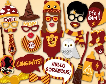 Printable Harry Potter BABY SHOWER Photo Booth Props, Baby Girl Harry Potter Photo Booth Props, It's a Girl Harry Potter Baby Shower 0059