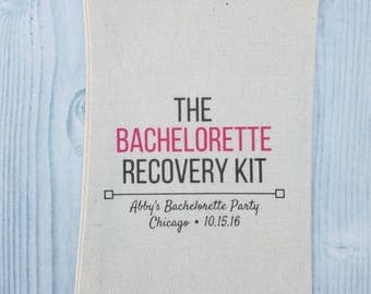 10 Bachelorette Party Favor, Hangover Kit, Survival Kit, Recovery Kit, Emergency Kit , Custom Bachelorette Party Bags - Bach Recovery Kit