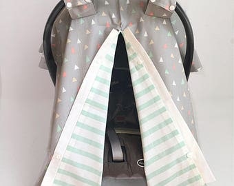 Baby Car Seat Cover - Car Seat Canopy - Gender Neutral Carseat Cover - Infant Carrier Cover - Baby Shower Gifts - Baby Accessories