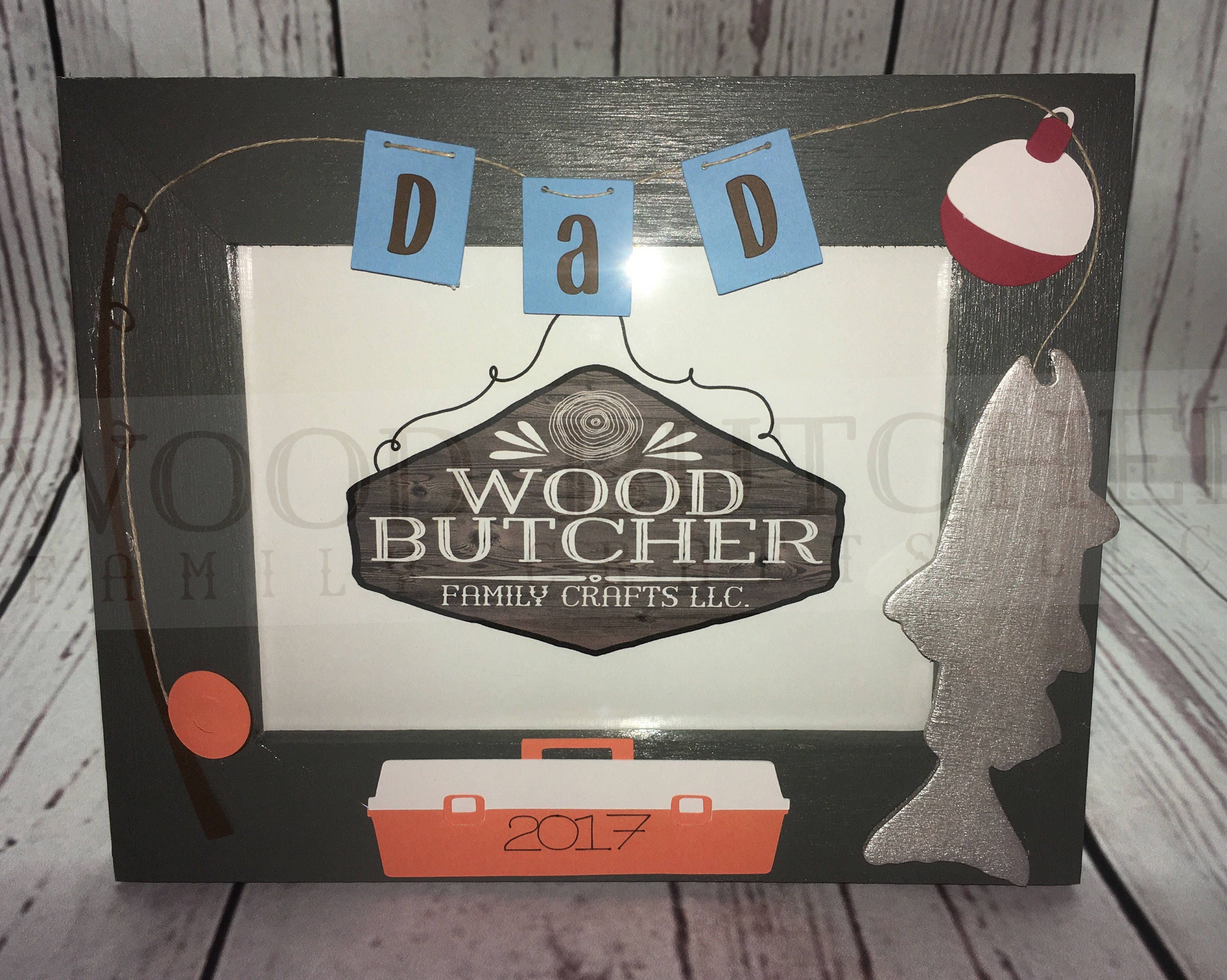 Dad Fishing Themed Custom Personalized Picture Frame