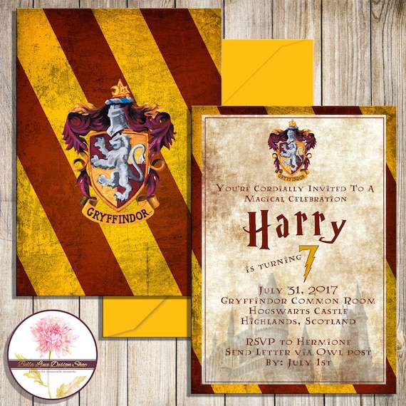 Harry Potter Gryffindor House Invitation