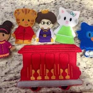 Daniel Tiger inspired finger puppets set of 5 plus a case