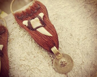 LEATHER tribal EARRINGS, wild, ethnic, boho