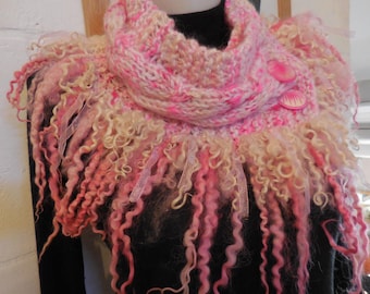 Lovely with handspun wool neck warmer