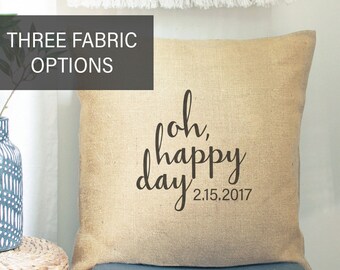 Wedding Anniversary Pillow Cover | Bridal Shower Gift | Unique Wedding Gift for Couples Pillow | Engagement Gift for Bride from Friend