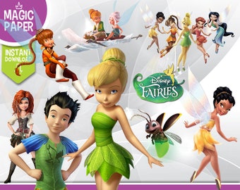 Disney Fairies Tinkerbell Clipart - Digital 300 DPI PNG Images, Photos, Scrapbook, Digital, Cliparts, Decoration - Instant Download