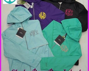 Monogrammed Rain Jacket, FREE LEFT CHEST,Monogram Rain Jacket,Rain Jacket,Rain Jacket Monogram,Hooded Rain Jacket,Charles River - Rj01