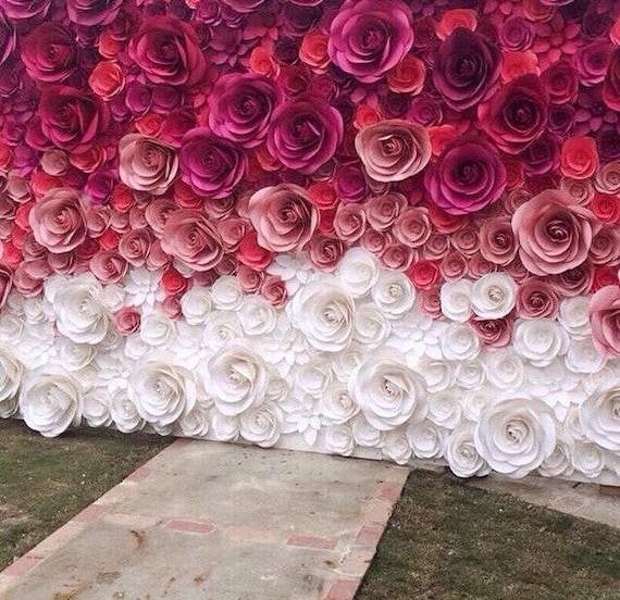 Wedding Backdrop Large Paper Flowers Paper Flower Backdrop 