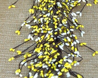 Yellow & Cream Berry Garland, Yellow Pip Berry, Wedding Garland, Spring Garland, Artificial Garland, Decorative Garland