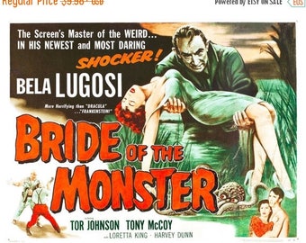 Back to School Sale: Bride of the Monster (1955) Movie Poster Bela Lugosi