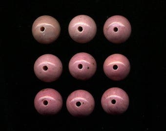 Rhodonite (603) 9 x 8 mm, faceted beads