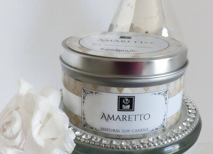 Soy Candle Amaretto No. 1 Natural Aromatherapy 3 Sizes