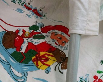 Santa Claus Christmas Vintage Curtain Panel