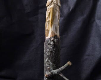 Wooden branch #43, bird cherry penis, handmade item, erotic art sculpture, mature, 18+