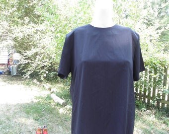 Vintage Black Boxy Blouse W/ Short Sleeves