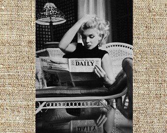 Marilyn Monroe photograph, vintage photo print, classic Hollywood photograph, black and white print, boho wall decor