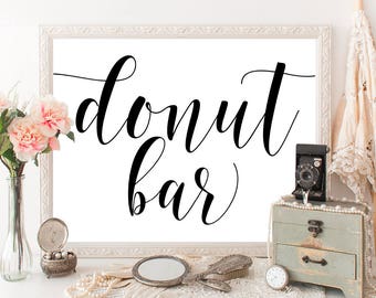 Donut bar sign Wedding donut stand Donut birthday party Donut baby shower Donut party decorations Donut printable Donut party favors #vm31