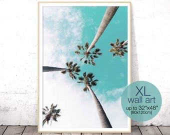 Palm Tree Print, Tropical Decor Wall Art, Palm Print, California Print, Large Wall Art, Coastal Decor Beach, Tropical Print, Palm Tree Decor
