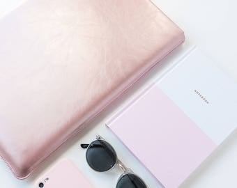Rose Gold Pink MacBook Laptop Sleeve - 15' MacBook Case, 13" MacBook Case, MacBook Sleeve, Leather MacBook Sleeve, Pink Leather, Leather