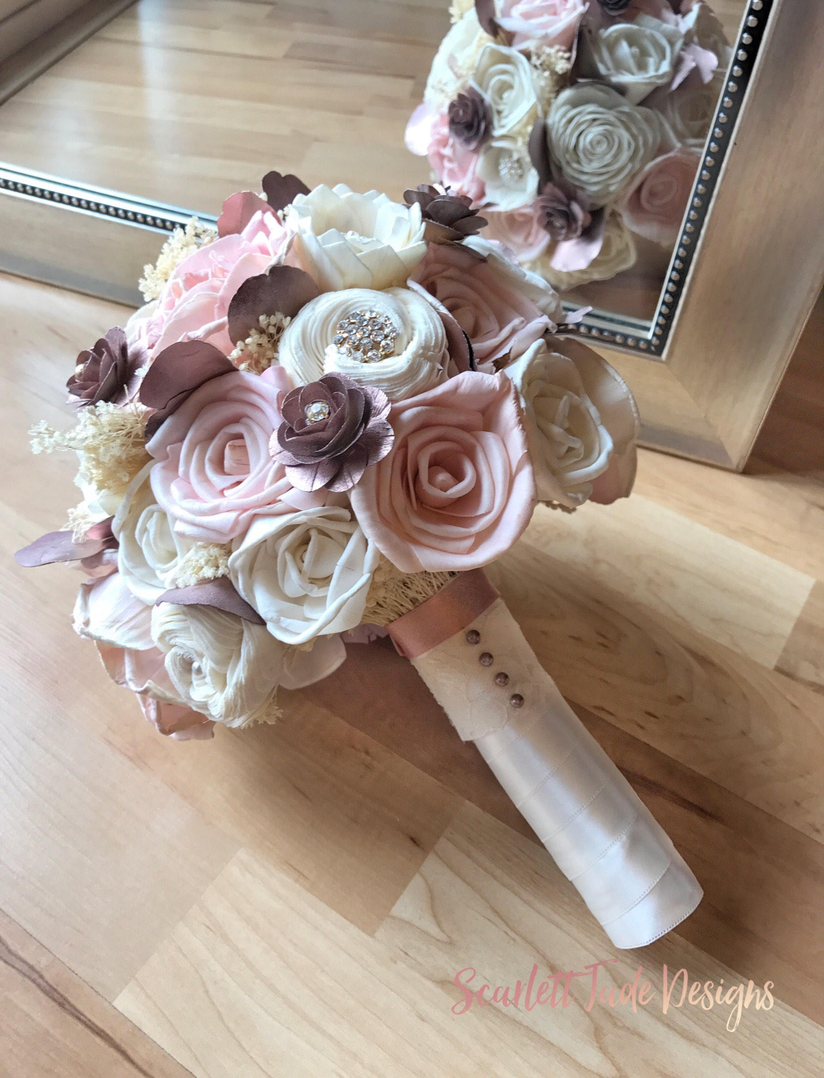 Rose gold bouquet Rose gold and blush bouquet Sola bouquet