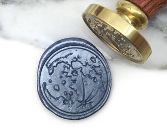 MR Wax Seal Stamp Luna Real Moon Astronomy Moon Phases