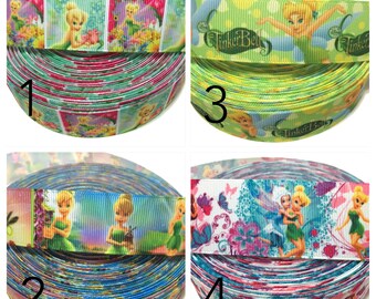 Tinkerbell Ribbon, Peter Pan Ribbon, Tinkerbell Grosgrain Ribbon, Fairy Ribbon