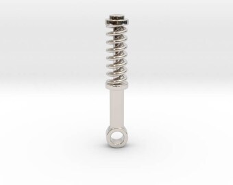 Car Suspension Necklace Pendant | Motorcycle Coilover Jewellery Charm | 3D Printed Jewelry | Gold | Silver | Bronze | Rose Gold