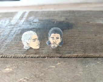 Daenerys and Jon Snow earrings, Daenerys, Jon Snow, Game of Thrones earrings, game of thrones jewelry, novelty jewelry