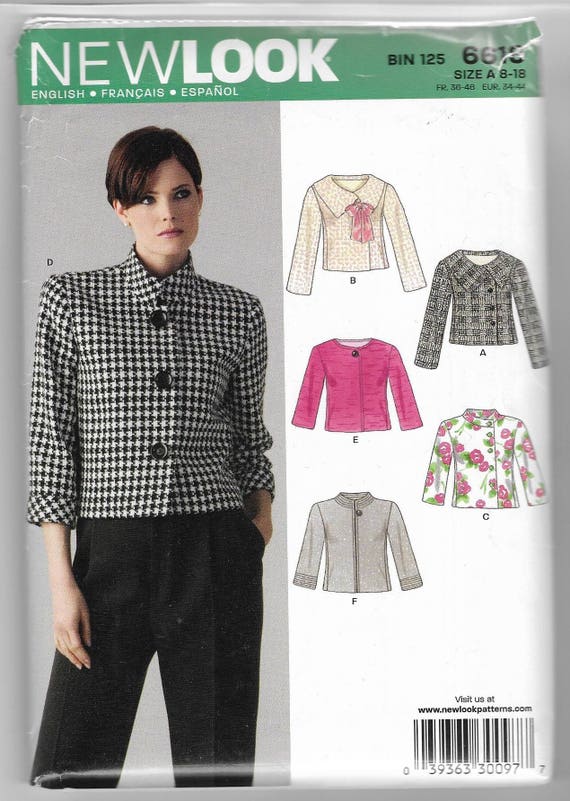 Women's Jackets Sewing Pattern New Look 6619 Miss Sizes