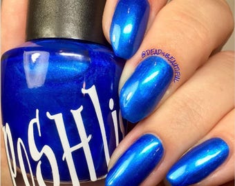 Unique "Sublime" Pearlescent Royal Blue Nail Polish Full Size 15ml Bottle