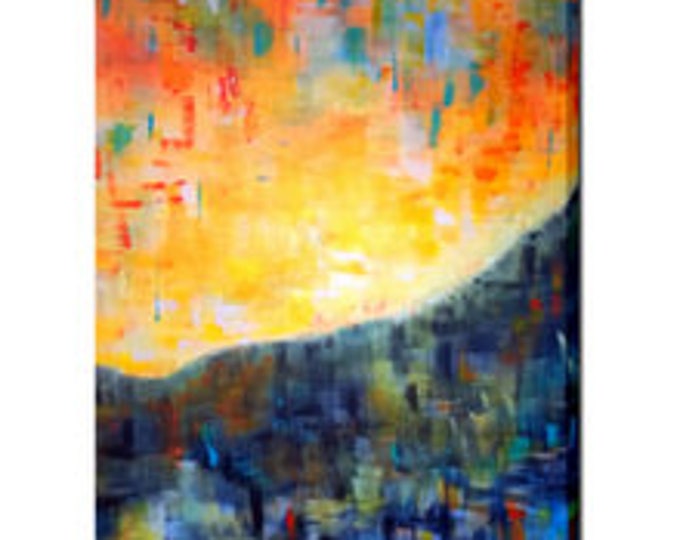 Canvas Wall Art - Mountain Painting, Sun Rise, Farmhouse Kitchen Decor, San Juan Islands, Seattle Art, North Cascades, Multiple Sizes