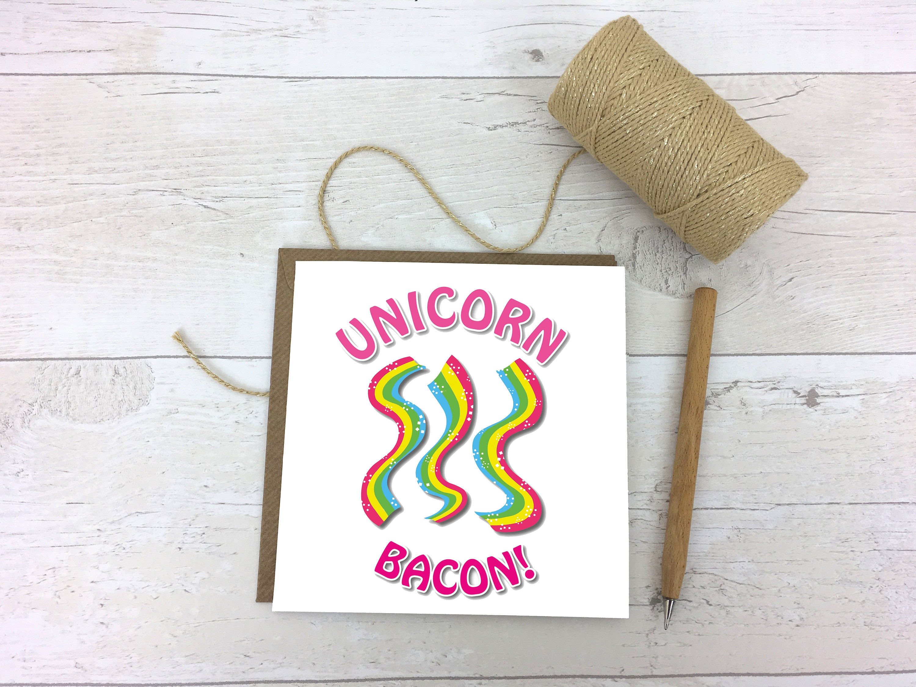 Unicorn Bacon Unicorn Card-Funny Card Birthday Card