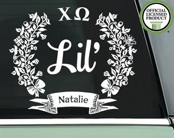 Chi Omega Decal - Chi Omega Sticker - Big Little Reveal - XO Lil Sis Gift - Bid Day Gift - Laptop Sticker - Sorority Decal - Greek Letters