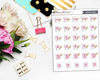 Writing Essay School College Planner Stickers | for use with Erin Condren Lifeplanner™, Filofax, Personal, A5, Happy Planner