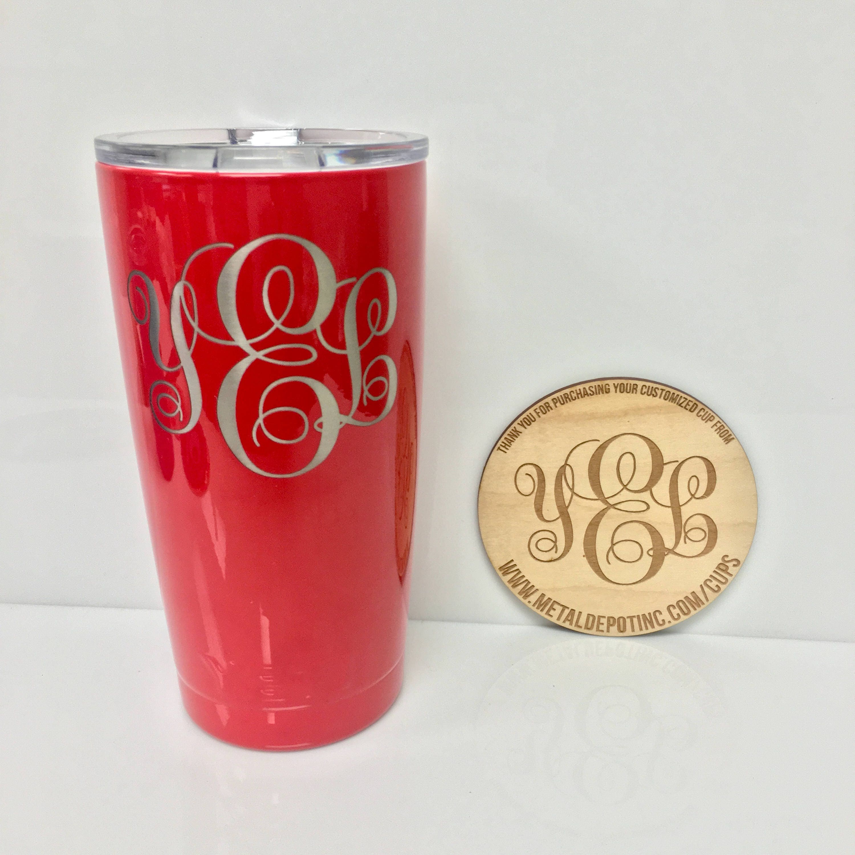 Powder Coated Yeti 20 Oz Personalized Laser Engraved Tumbler