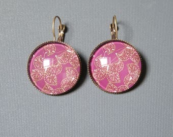Purple cabochon earrings