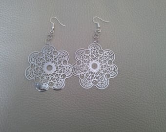Earrings rose Silver earrings