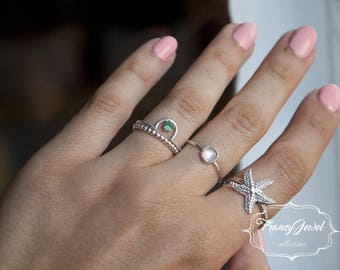 Emerald, boho ring, emerald ring, eco-jewelry, Argentium Silver, handmade ring, made in Italy, nichel free, engagement ring, wedding ring