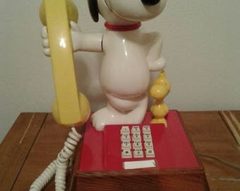 Free Shipping Anywhere!!! Vintage Snoopy And Woodstock Touchtone Telephone