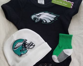 Philadelphia eagles baby outfit,philly eagles baby,newborn eagles,ny Philly eagles baby boy shower gift,baby eagles/baby philly eagles
