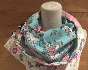 Scarf infinity patchwork aqua Unicorn